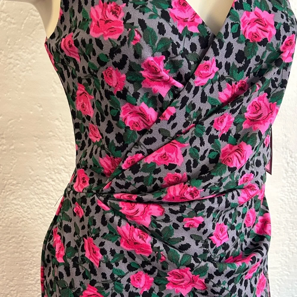 BETSY JOHNSON  floral spaghetti stripes bodycon dress NWT sz 4 - Picture 7 of 15